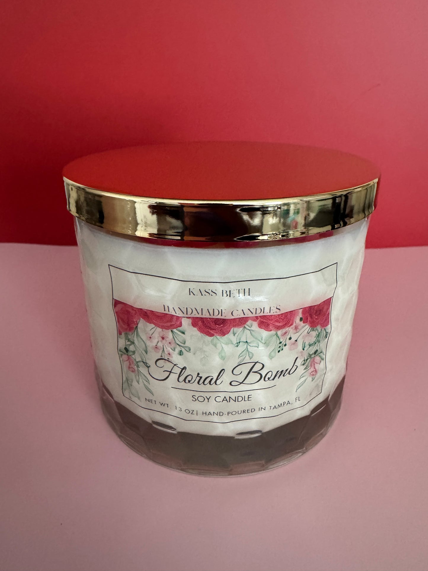 “Floral Bomb” Valentine’s Candle