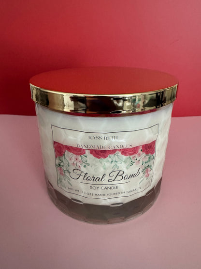 “Floral Bomb” Valentine’s Candle