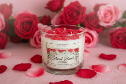 “Floral Bomb” Valentine’s Candle