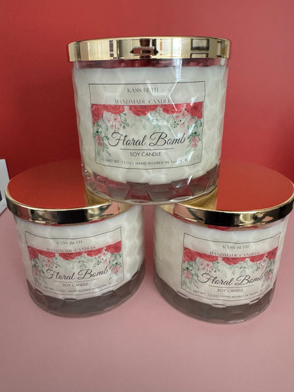 “Floral Bomb” Valentine’s Candle